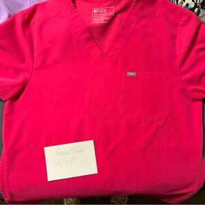 Figs Pink and Bonsai Scrub Top